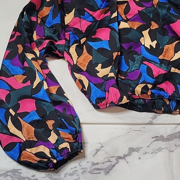 Show Me Your Mumu Good Times Mosaic Magic Luxe Satin Top - Picture 2 of 6